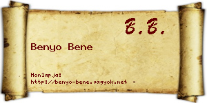 Benyo Bene névjegykártya